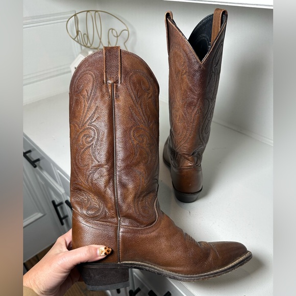 **SOLD**Vintage Dan Post Women’s 8M Brown Cowboy Boots Classic Western Leather - Picture 7 of 9